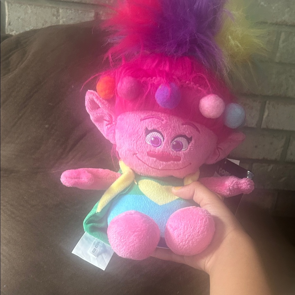Trolls Plush Toy with Pink and Blue Outfit
